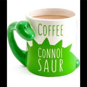 Coffee Connoisaur Ceramic Mug, Cute Dinosaur Coffee Mug, Fun Novelty Gift, 20 oz